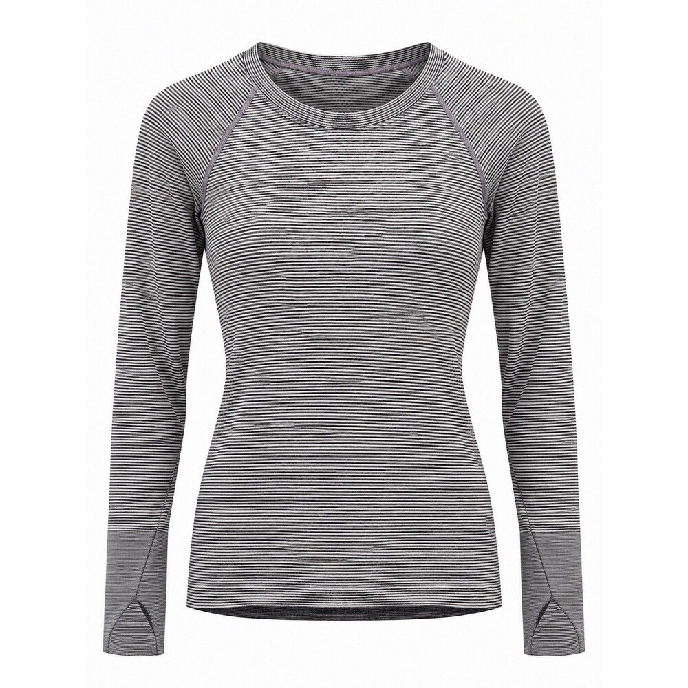 Lululemon Swiftly Tech Long Sleeve Crew 2.0 Race Length Tetra Stripe Sz 8 Gray